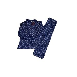 Mayfair Womens Micro Fleece Pajama Set 3X Navy Blue Floral Pattern Soft & Cozy